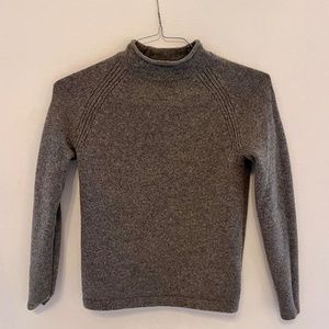 J. Crew Always Mock Neck Knit Sweater Wool - Dark Grey (Size S) , Merino Wool